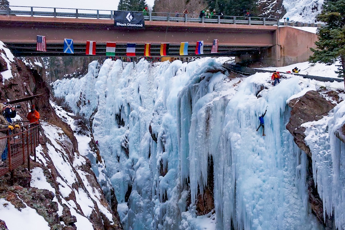 Forest Good, an ice climber from Salt Lake City, visited Colorado for the first time to climb at the Ouray Ice Park. Photo by Laura Cardon.