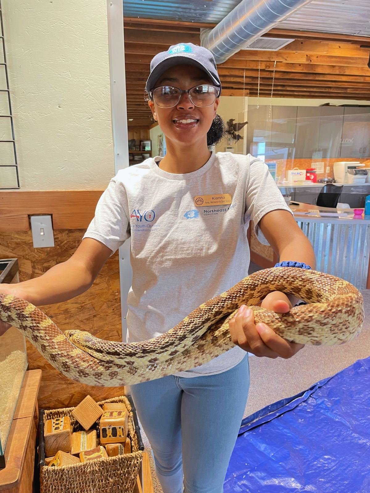 Kianna holding snake